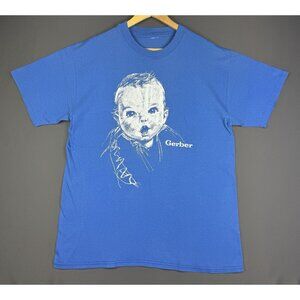 Vintage 90s Crazy Gerber Baby Food Promo Snack Rare Blue Single Stitch